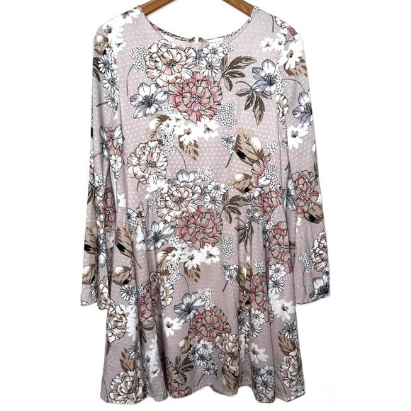 Altar’d State Floral Bell Sleeve Fit & Flare Dress Size Medium - Picture 1 of 14